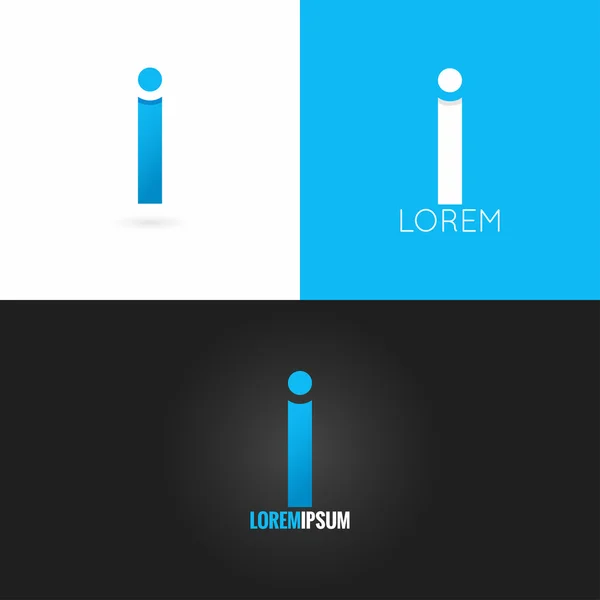 Lettera I logo design icona impostare sfondo — Vettoriale Stock