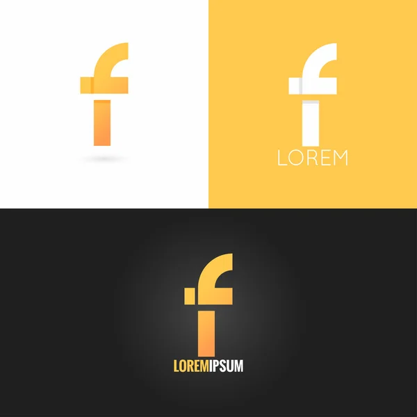 Lettera F logo icona di design impostare lo sfondo — Vettoriale Stock