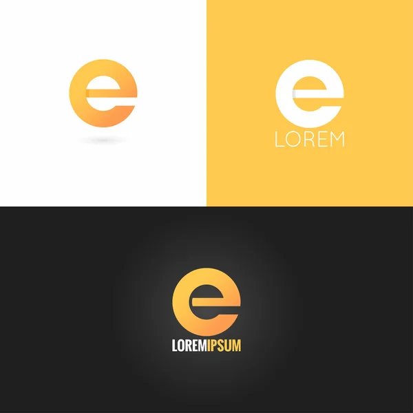 Letter E logo design icon set background — Stock Vector