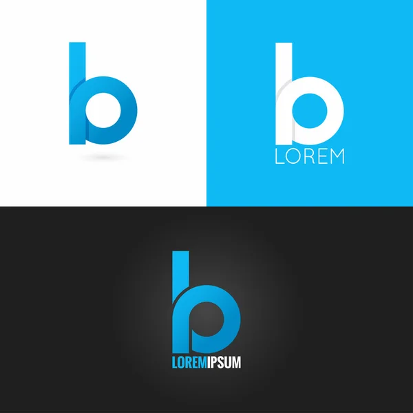 Letter B logo design icon set background — Stock Vector