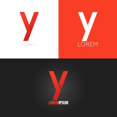 arka plan mektup Y logo tasarım Icon set