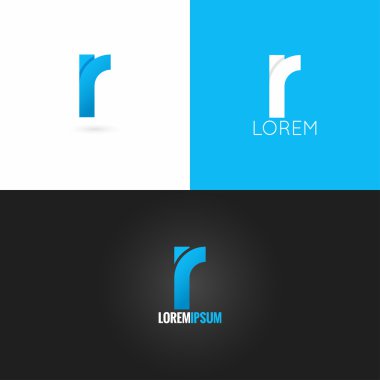 arka plan harf R logo tasarım Icon set