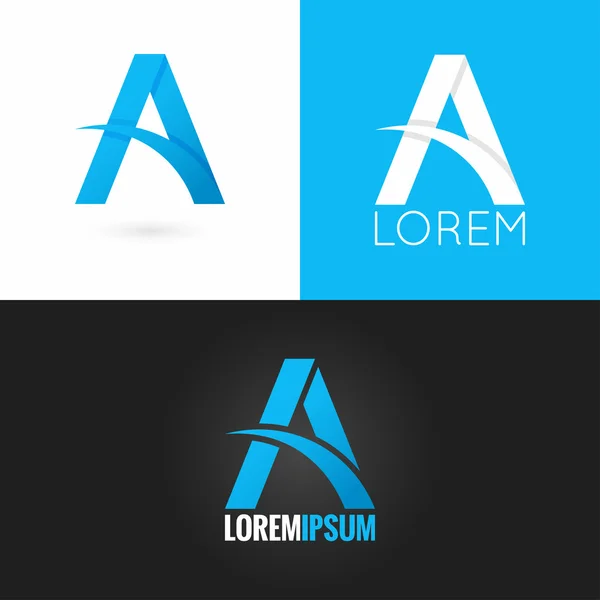 Lettera A logo design icona impostare sfondo — Vettoriale Stock