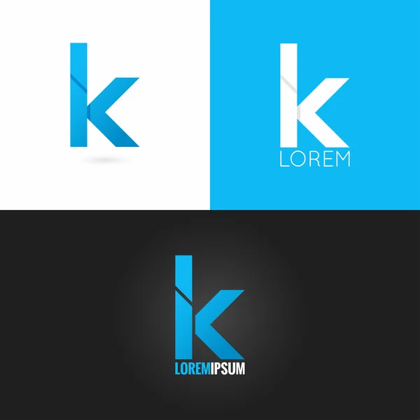 Arka plan mektup K logo tasarım Icon set — Stok Vektör