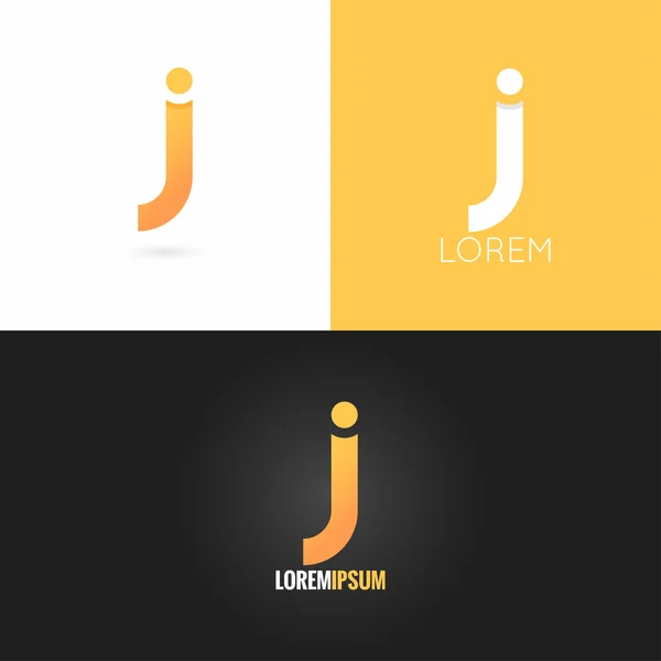 Letra J icono de diseño del logotipo conjunto de fondo — Vector de stock