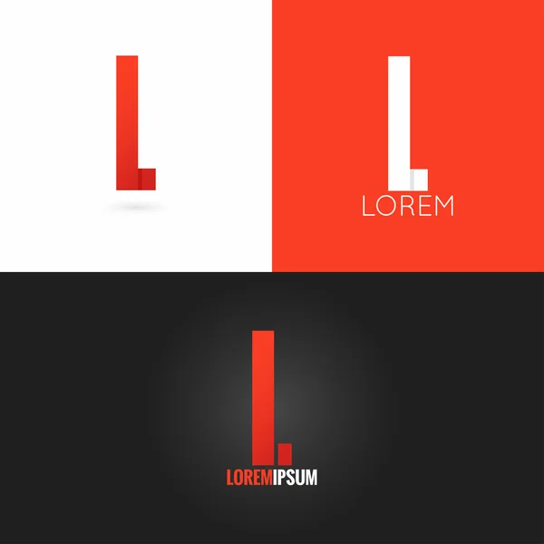 Letra L logo diseño icono conjunto fondo — Vector de stock