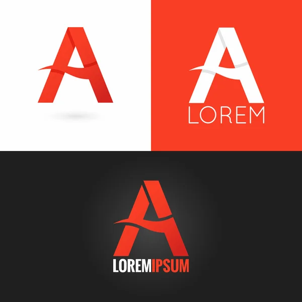 Mektup bir logo tasarım Icon set arka plan — Stok Vektör