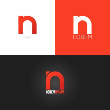 arka plan mektup N logo tasarım Icon set