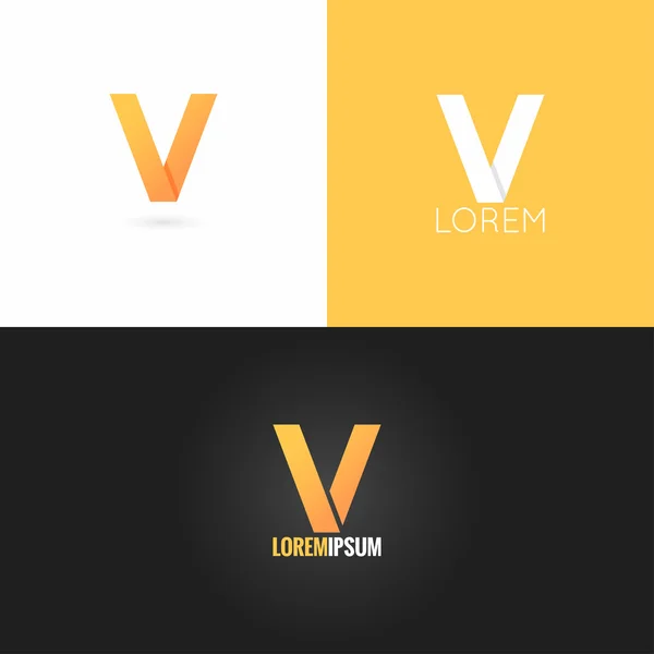 Letra V icono de diseño del logotipo conjunto de fondo — Vector de stock