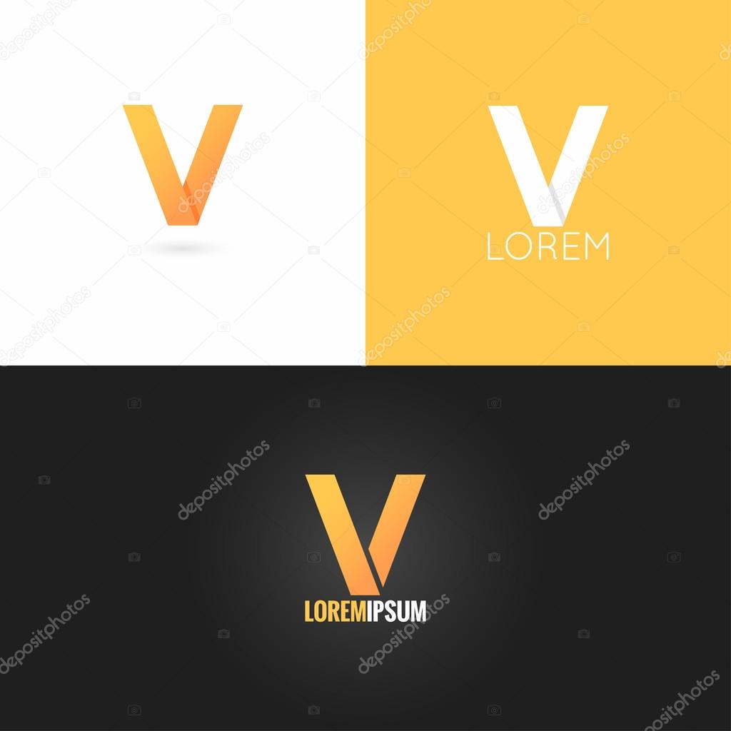 Letter V logo design icon set background 10 eps