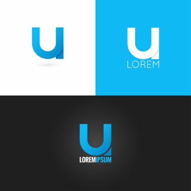 arka plan mektup U logo tasarım Icon set