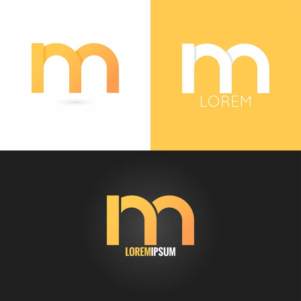 Levél M logo design ikonkészlet háttér — Stock Vector