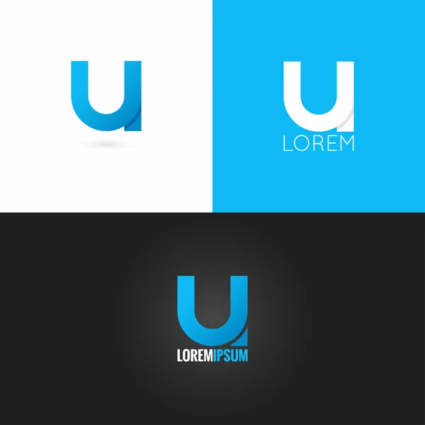 手紙 U ロゴ デザイン アイコンの背景を設定します。 — ストックベクタ