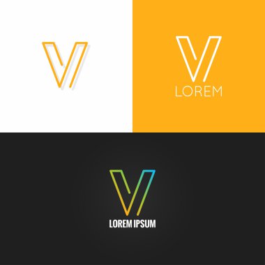 arka plan harf V logo alfabe Tasarım Icon set