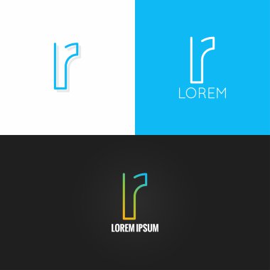 arka plan harf R logo alfabe Tasarım Icon set