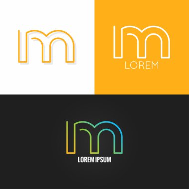 arka plan mektup M logosu alfabe Tasarım Icon set