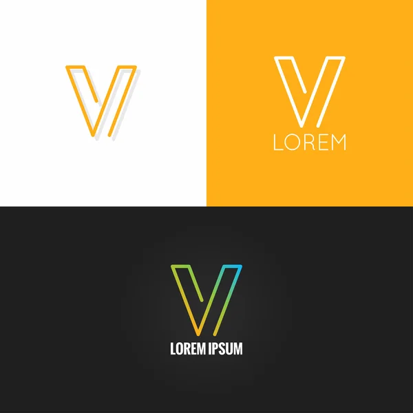 Lettera V logo alfabeto design icona impostare sfondo — Vettoriale Stock