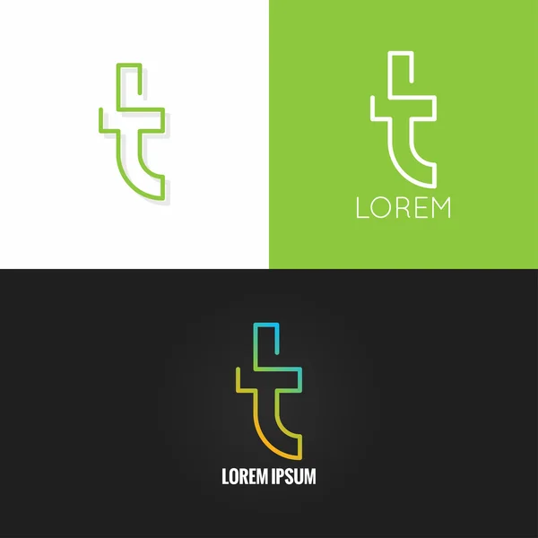 Letra T logotipo alfabeto diseño icono conjunto fondo — Vector de stock