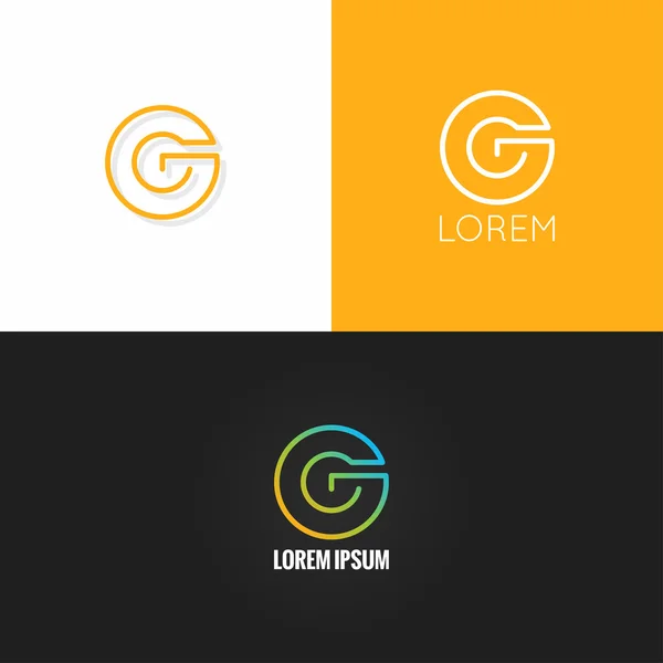 Lettera G logo alfabeto design icona impostare sfondo — Vettoriale Stock