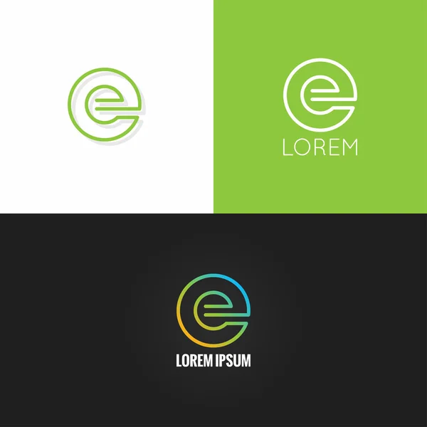 Levél E logo ABC design ikonkészlet háttér — Stock Vector