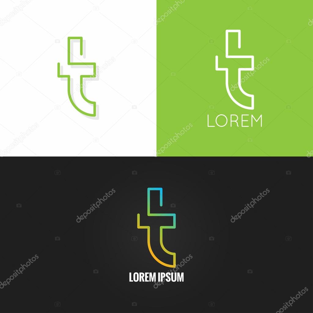 letter T logo alphabet design icon set background