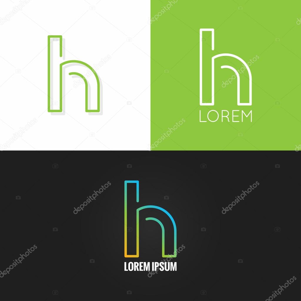 Letter H logo alphabet design icon set background 10 eps