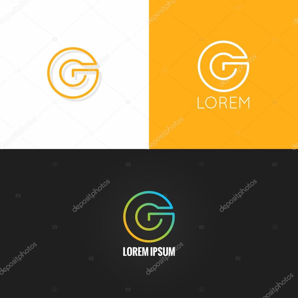 letter G logo alphabet design icon set background