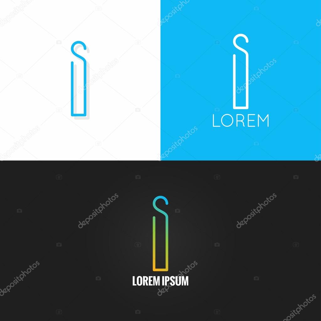 letter I logo alphabet design icon set background