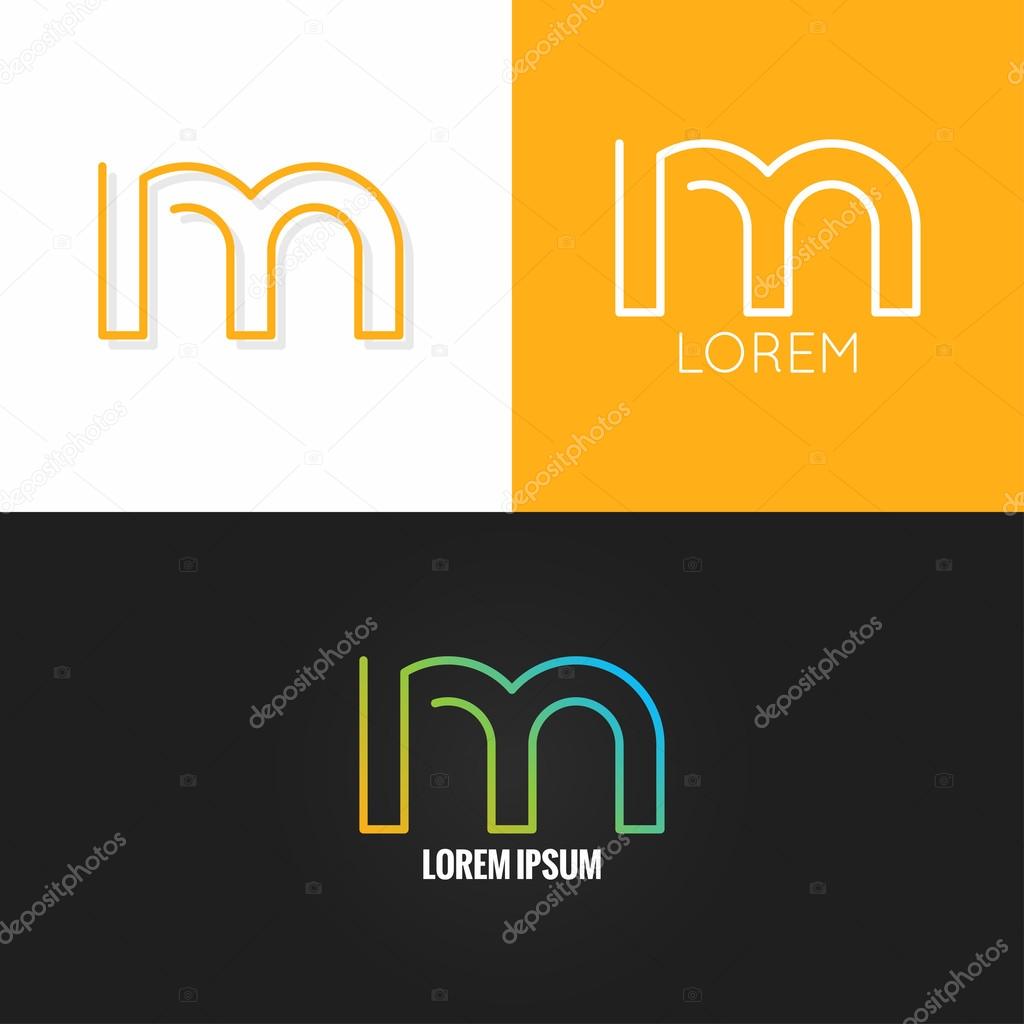 Letter M logo alphabet design icon set background 10 eps