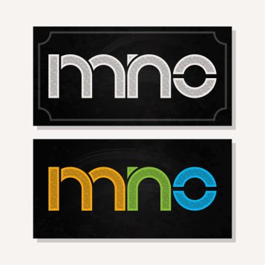 arka plan mektup M N O logo alfabe tebeşir Icon set