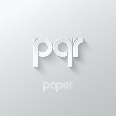 mektup P Q R logo alfabe simgesi kağıt arka plan belirleme