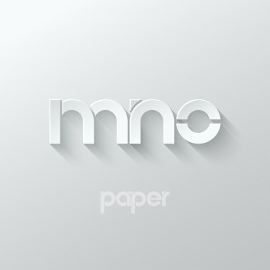 mektup M N O logo alfabe simgesi kağıt arka plan belirleme