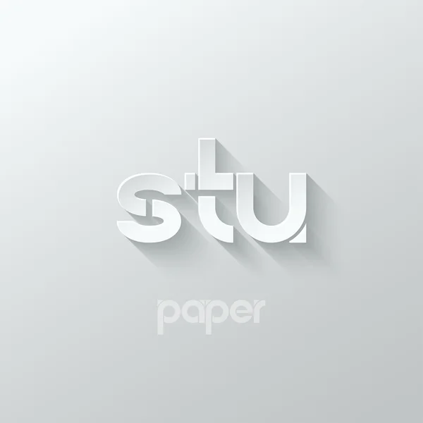Litera S T U logo alfabet ikony papier ustawić tło — Wektor stockowy