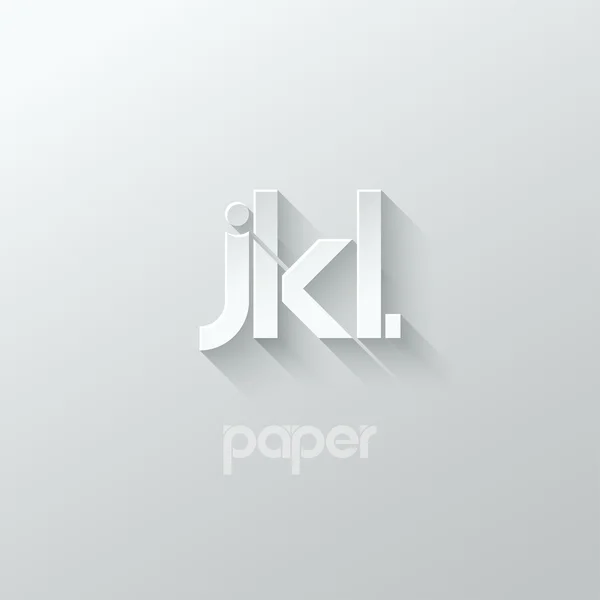 편지 J K L 로고 알파벳 아이콘 종이 배경 설정 — 스톡 벡터