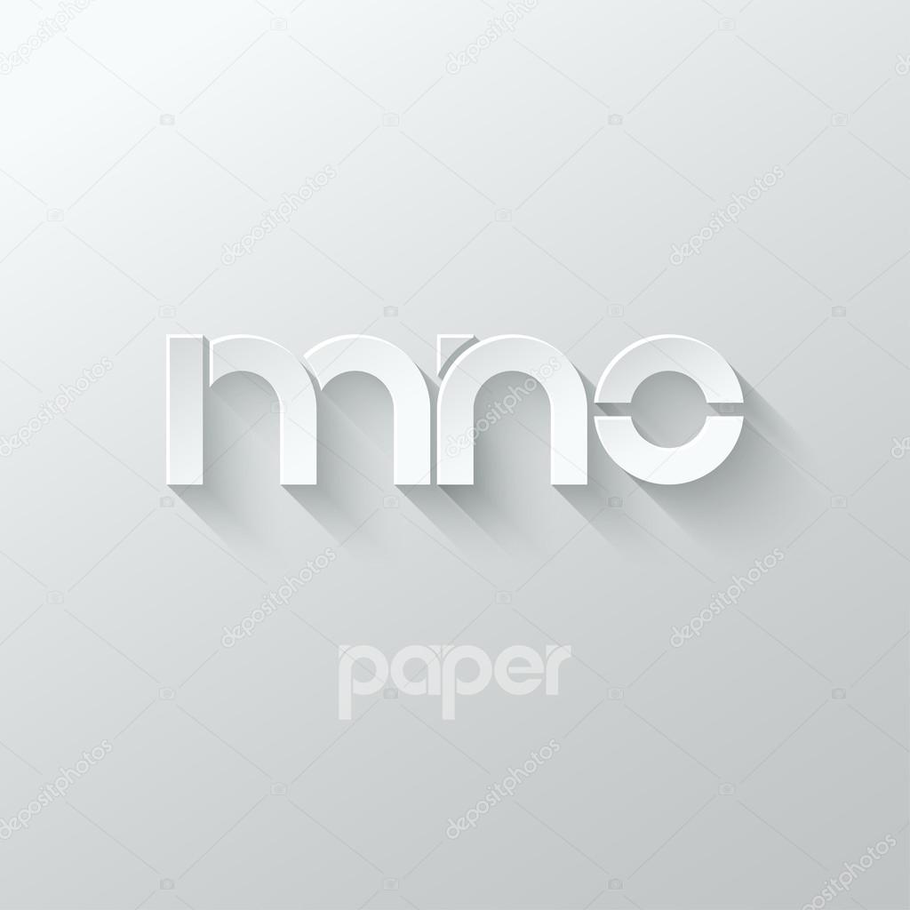 letter M N O logo alphabet icon paper set background