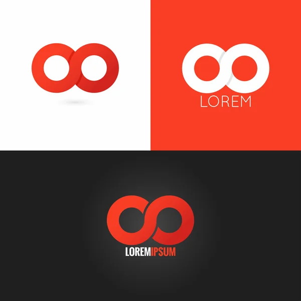 Infinity symbol logo design icon set background — Stock Vector
