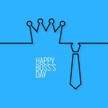 boss day continuous line vector background