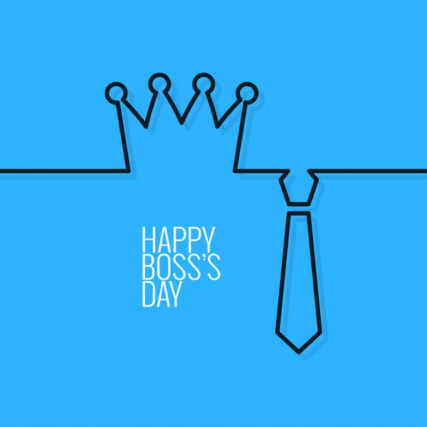 Boss day continuous line vector background — Stock Vector