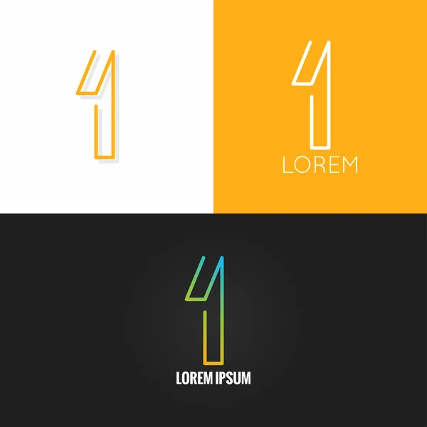 Számú 1 logo design ikonkészlet háttér — Stock Vector