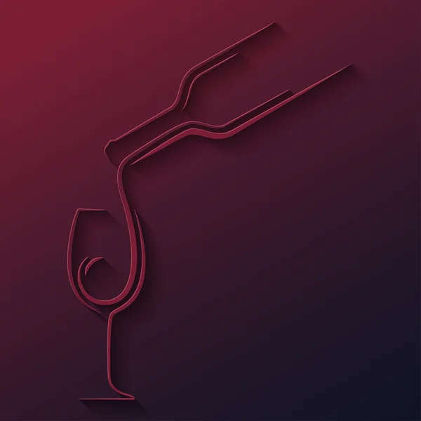 Şarap cam şişe kağıt vektör arka plan kesmek — Stok Vektör