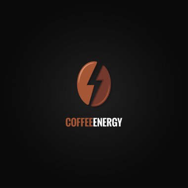 kahve çekirdeği logo flaş enerji kavramı arka plan
