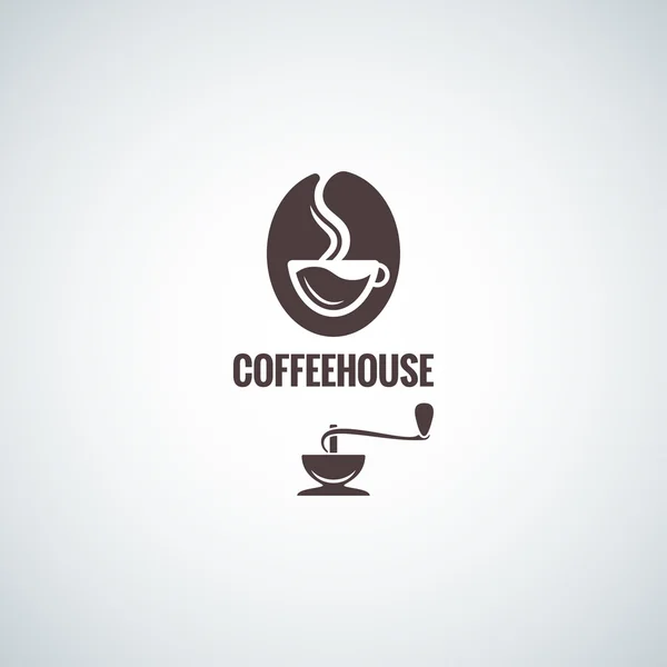 Zrnkovou kávu Hrnek logo design zázemí — Stockový vektor