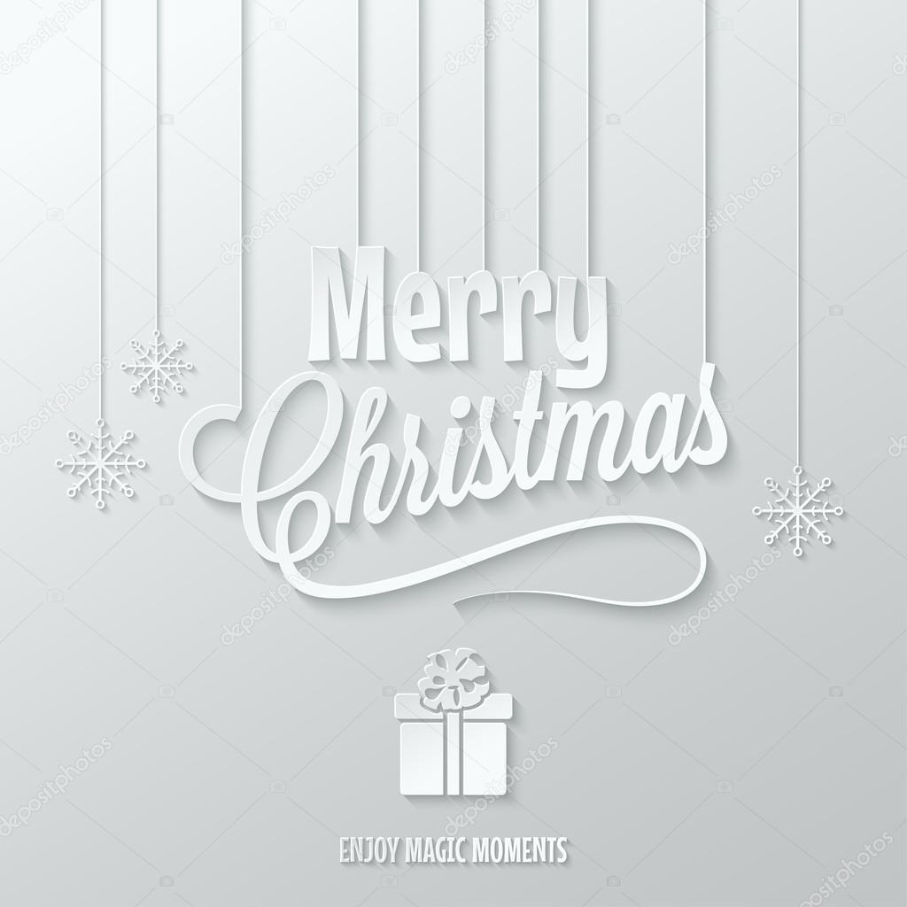 merry christmas paper cut vector background
