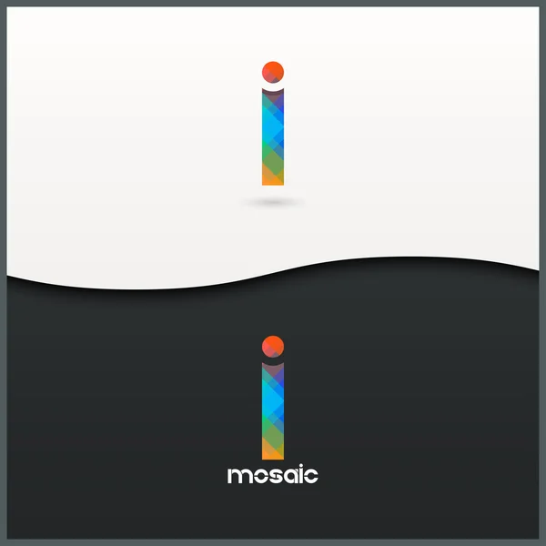 字母 I 标志字母表马赛克图标设置背景 — 图库矢量图片