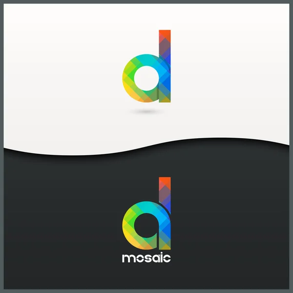 Písmeno D logo abeceda mosaic ikonu nastavit pozadí — Stockový vektor