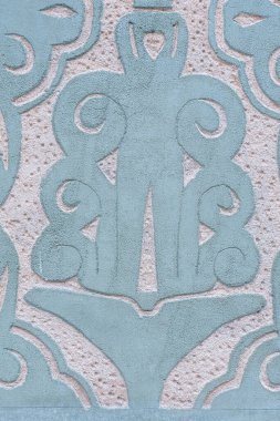 Madrid, İspanya 'da klasik tarzda orijinal sanat deco süslemeleri. Pastel mavisi solmuş renk