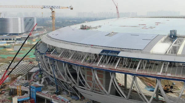 Uma Vista Aérea Estádio Capacidade 000 Que Será Principal Estádio — Fotografia de Stock