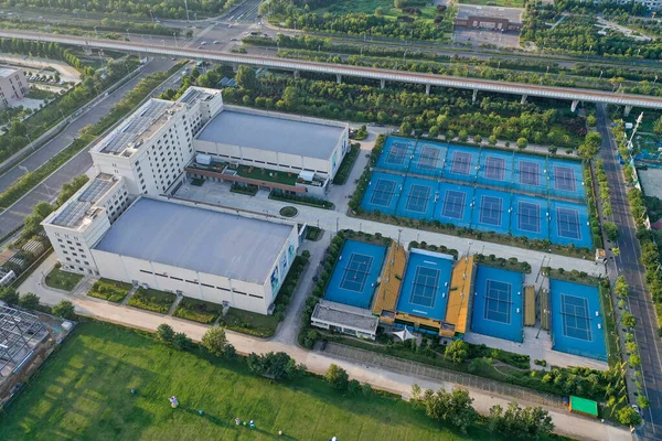 Antenn Utsikt Över Zhongyuan Tennis Training Base Management Center Som — Stockfoto