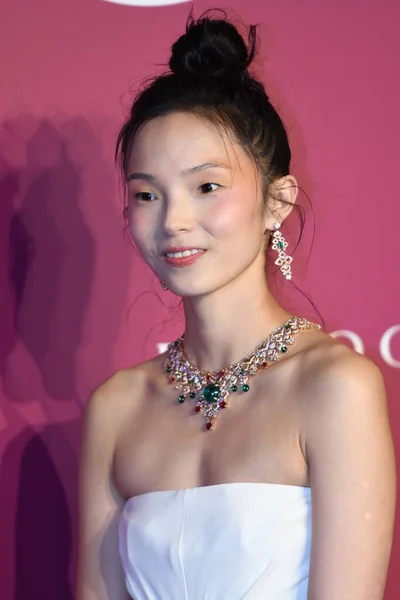 Modella Cinese Xiaowen Partecipa All Evento Bulgari Red Carpet Shanghai — Foto Stock