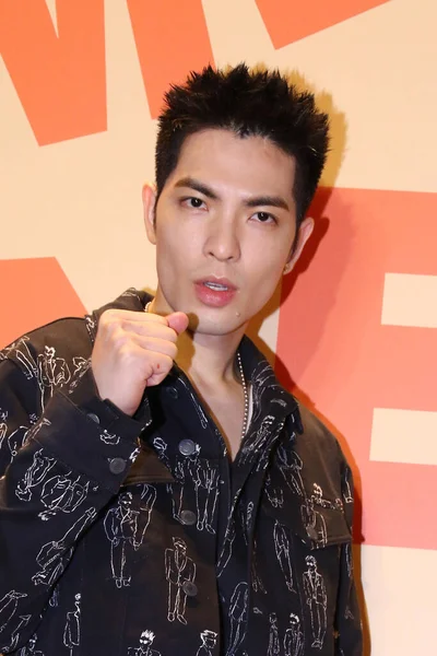 Taiwanese Zanger Acteur Jam Hsiao Verschijnt Het Zwart Promoot Zijn — Stockfoto